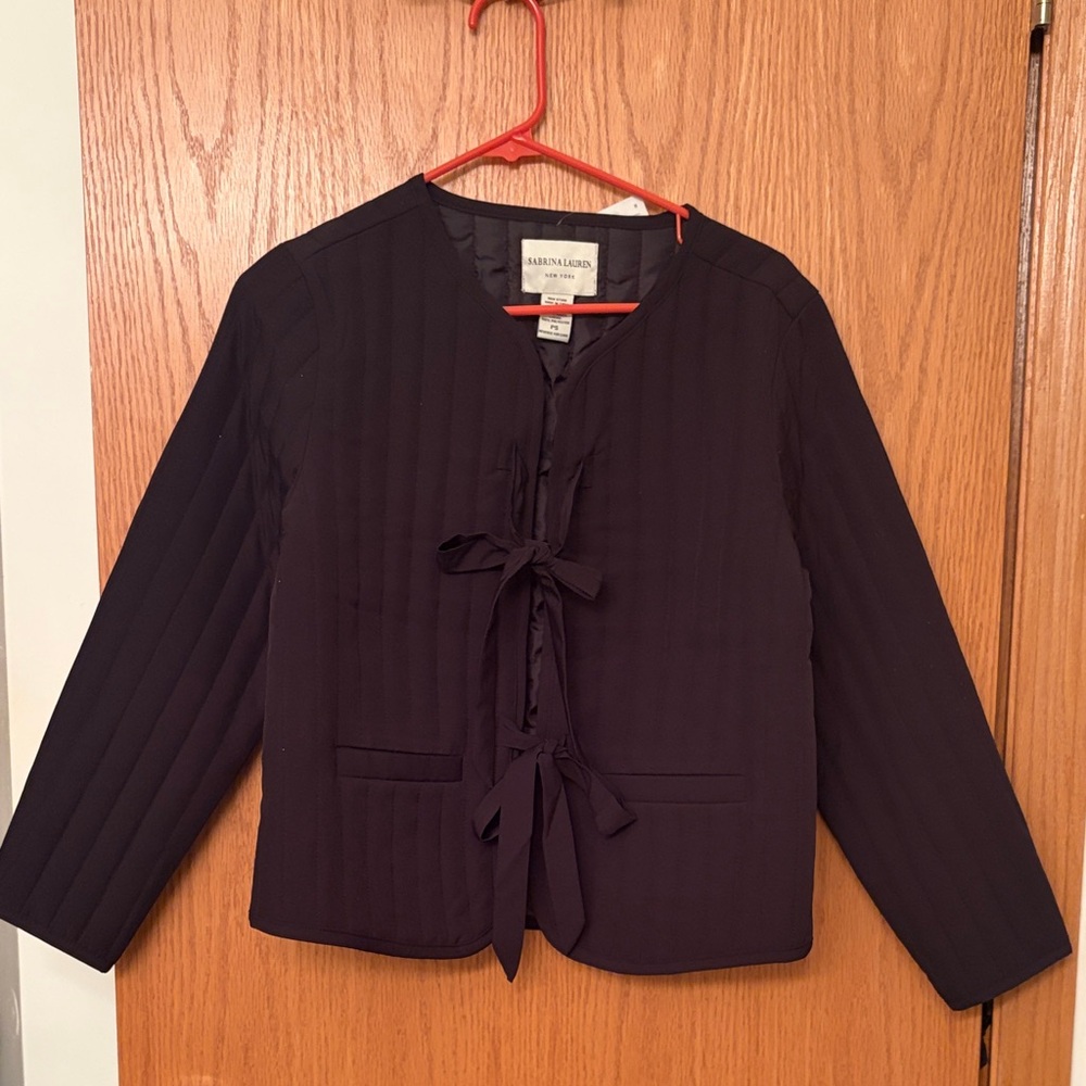 SABRINA LAUREN Women's Jacket Black Vertical Quilt Size PS